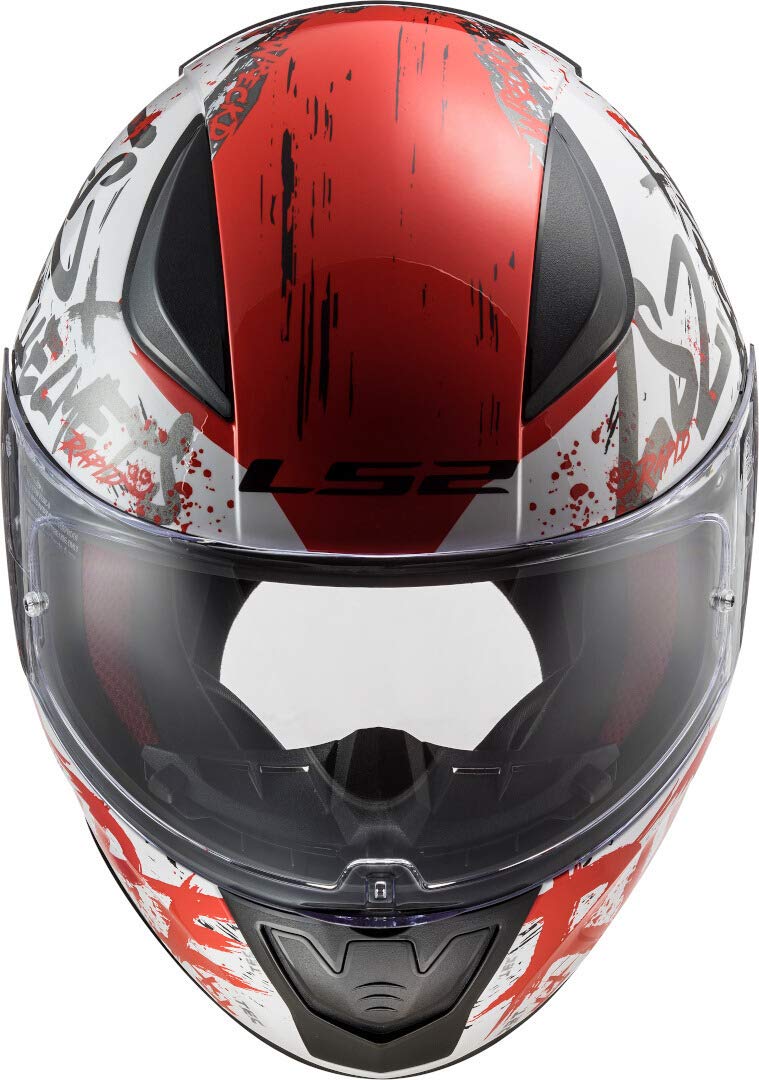 LS2 Motorcycle Helmet FF353 RAPID NAUGHTY WHITE RED, white/red, XL Automotive