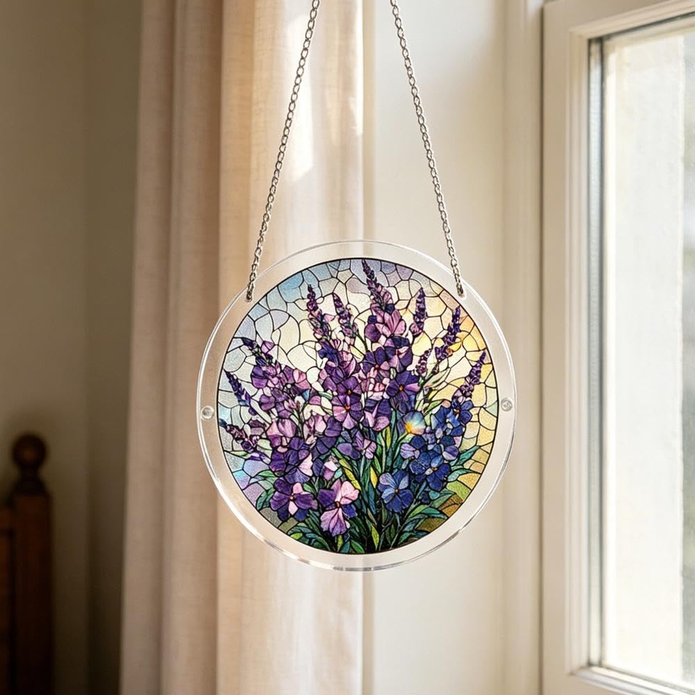 Acrylic Puzzles Suncatcher Window Hanging,83Pcs Sun Catcher Acrylic Puzzles Garden Decoration,Sun Catcher Stained Glass AcrylicPuzzle Decoration,for Women Men Birthday Mother's/Father's DayGift — view 29