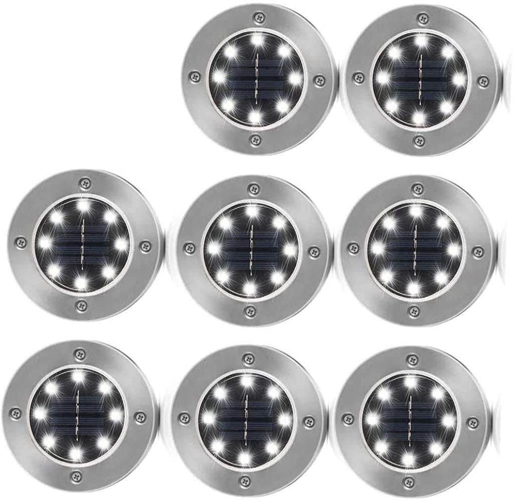 VUIKLCty Garden Light Solar Ground Light-8 Outdoor LED Solar Garden Lights, Waterproof Ground Outdoor Landscape Lighting (8 Pack)