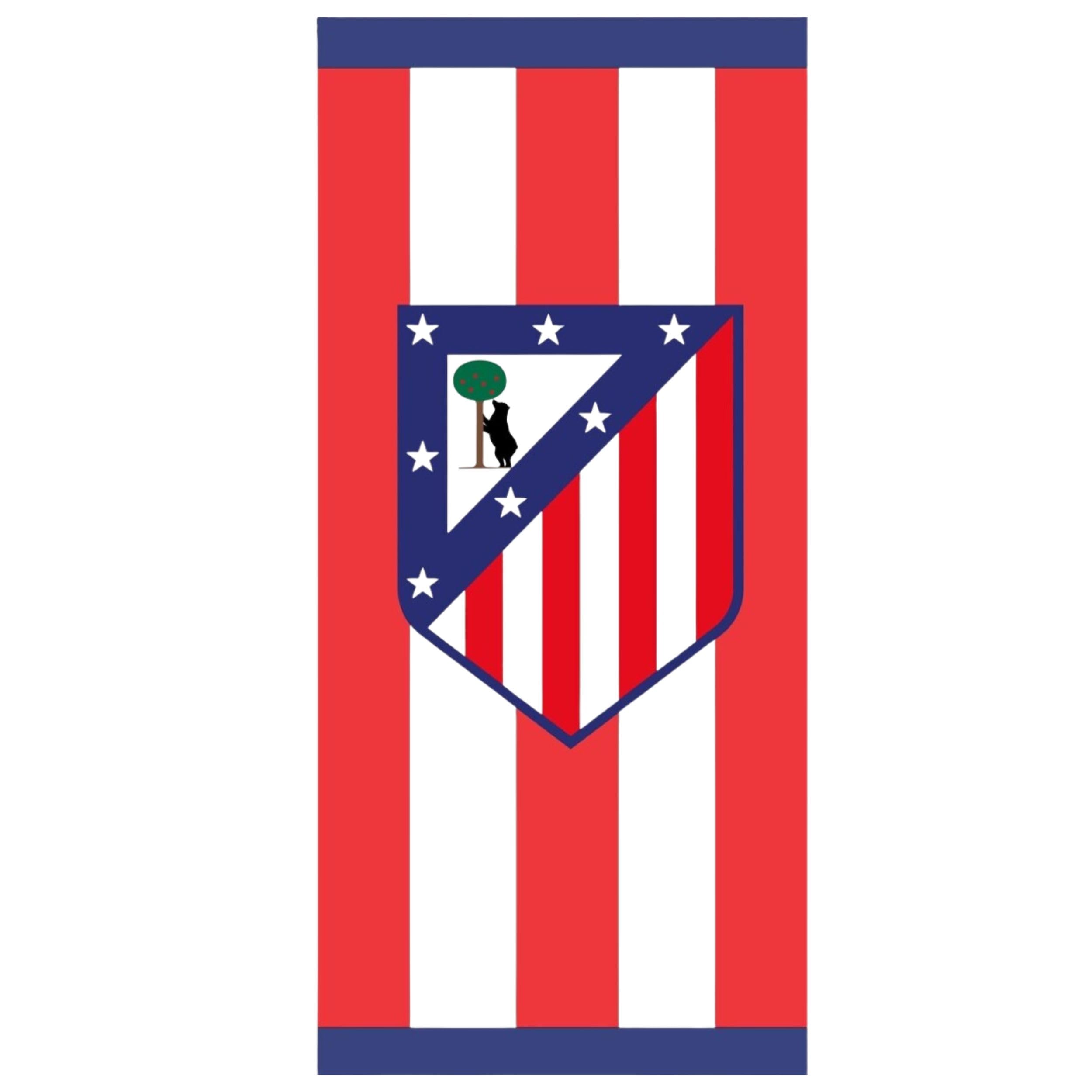 SaoTi Toalla Baño Grande Microfibra 140 x 70 cm Secado Rápido - Toallas Playa Grandes - Toalla Atletico de Madrid Rayas Rojiblancos