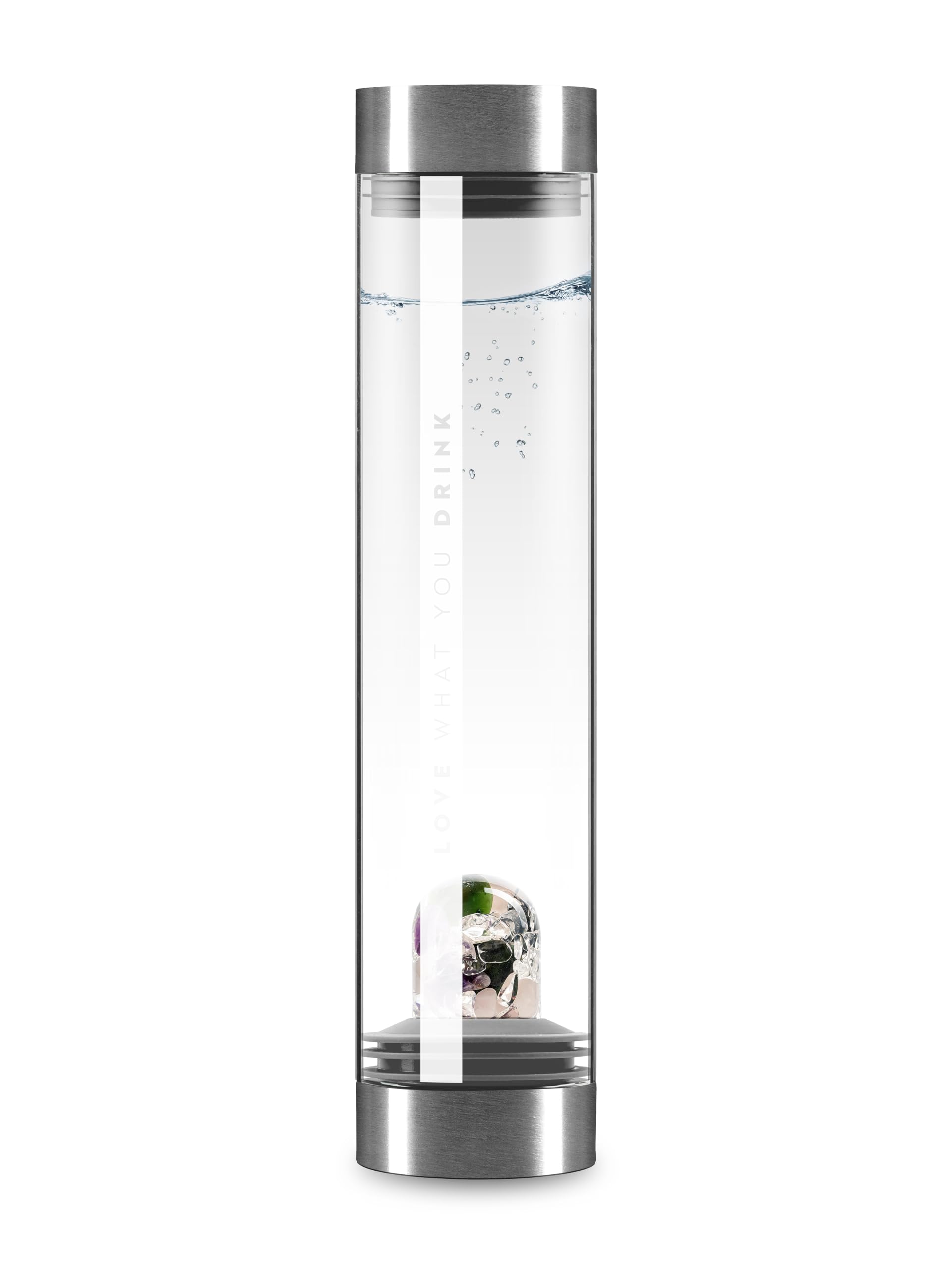 VitaJuwel Sana Premium BEAUTY - Jarra de agua de cristal con amatista, cuarzo rosa, jade y cuarzo transparente, relajación, rejuvenecimiento y amor propio