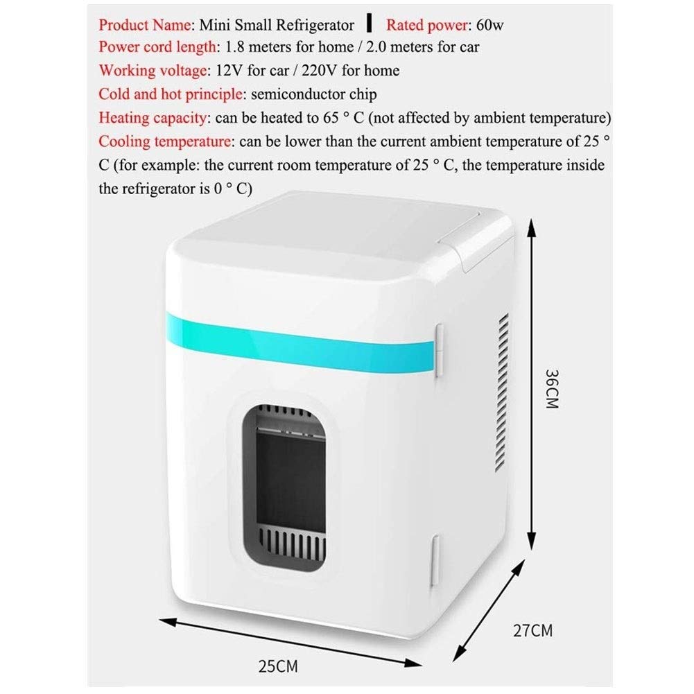 Car Cooler Frigo Portatile, Mini Frigorifero per Auto da 10 L, 2 in 1 Congelatore per Macchina Elettrico Caldo E Freddo, DC12/AC 220 V per Campeggio, Viaggi, Picnic e Auto (Color : 1)