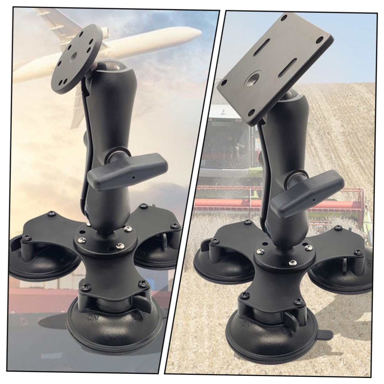 NUOBESTY Accesorios De Cabezal Esférico Soporte De Triple Ventosa Soporte De Ventosa para Montaje De Succión Parabrisas Compatible Dispositivos Coche