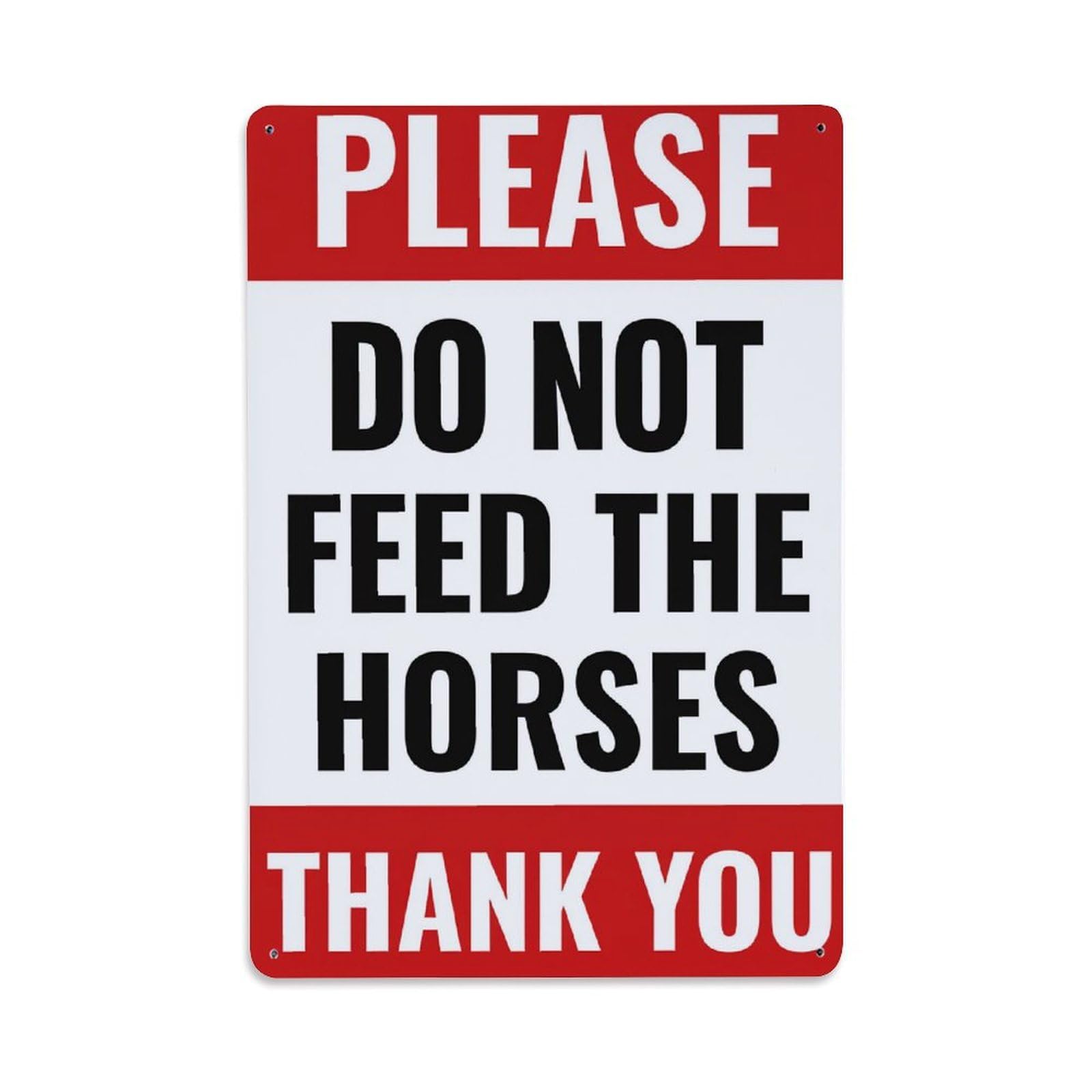 Jdfenggu Vintage Please Do Not Feed The Horses Thank You Retro Metal Tin Sign, Decor Art Poster For Bar, Home, Man Cave, Kitchen, Laundry Room Gift 8X12inch