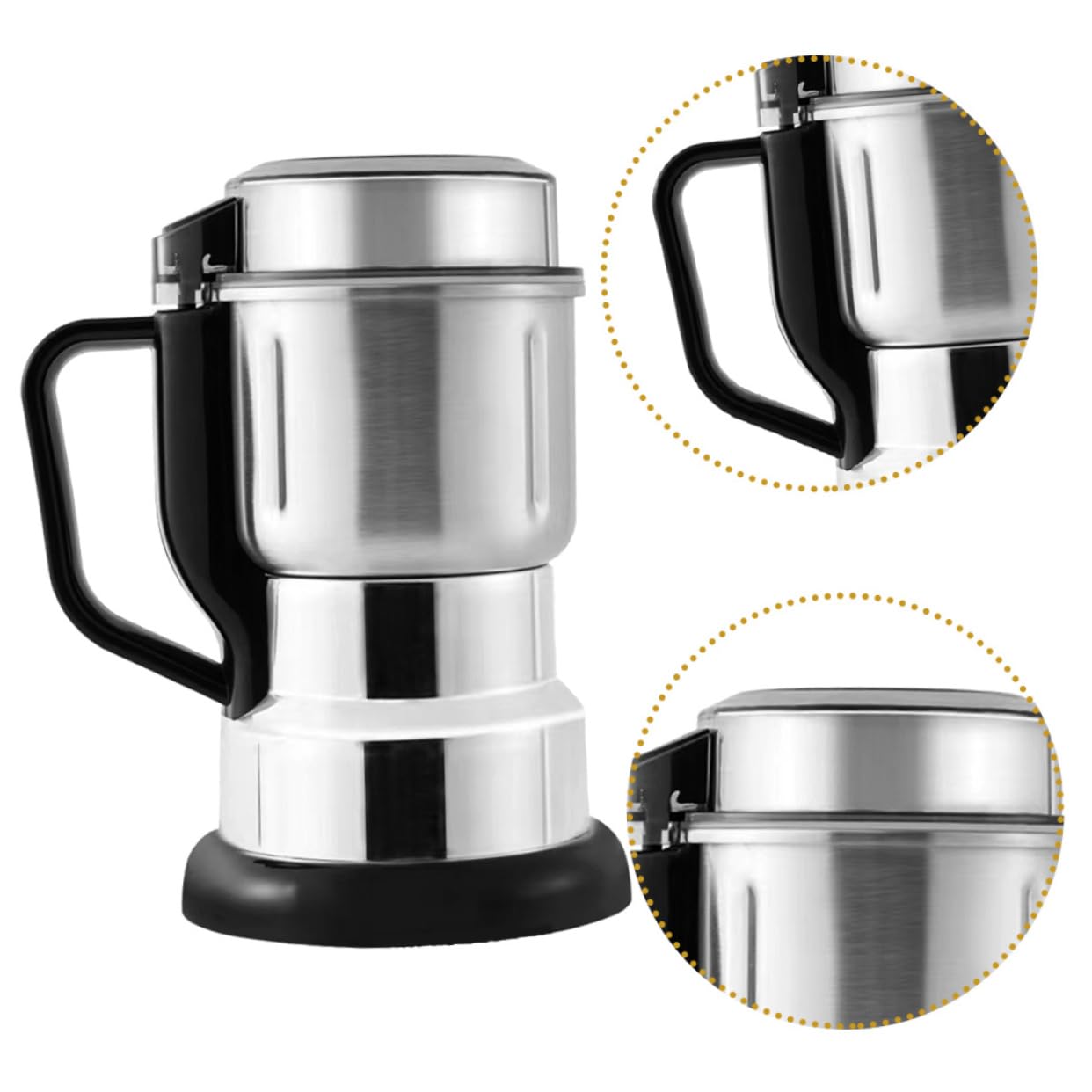 LABRIMP Molinillo de Café Eléctrico Portátil para Hogar, Plata | Acero Inoxidable, Molienda Fina, Uso en Casa o Actividades al Aire Libre
