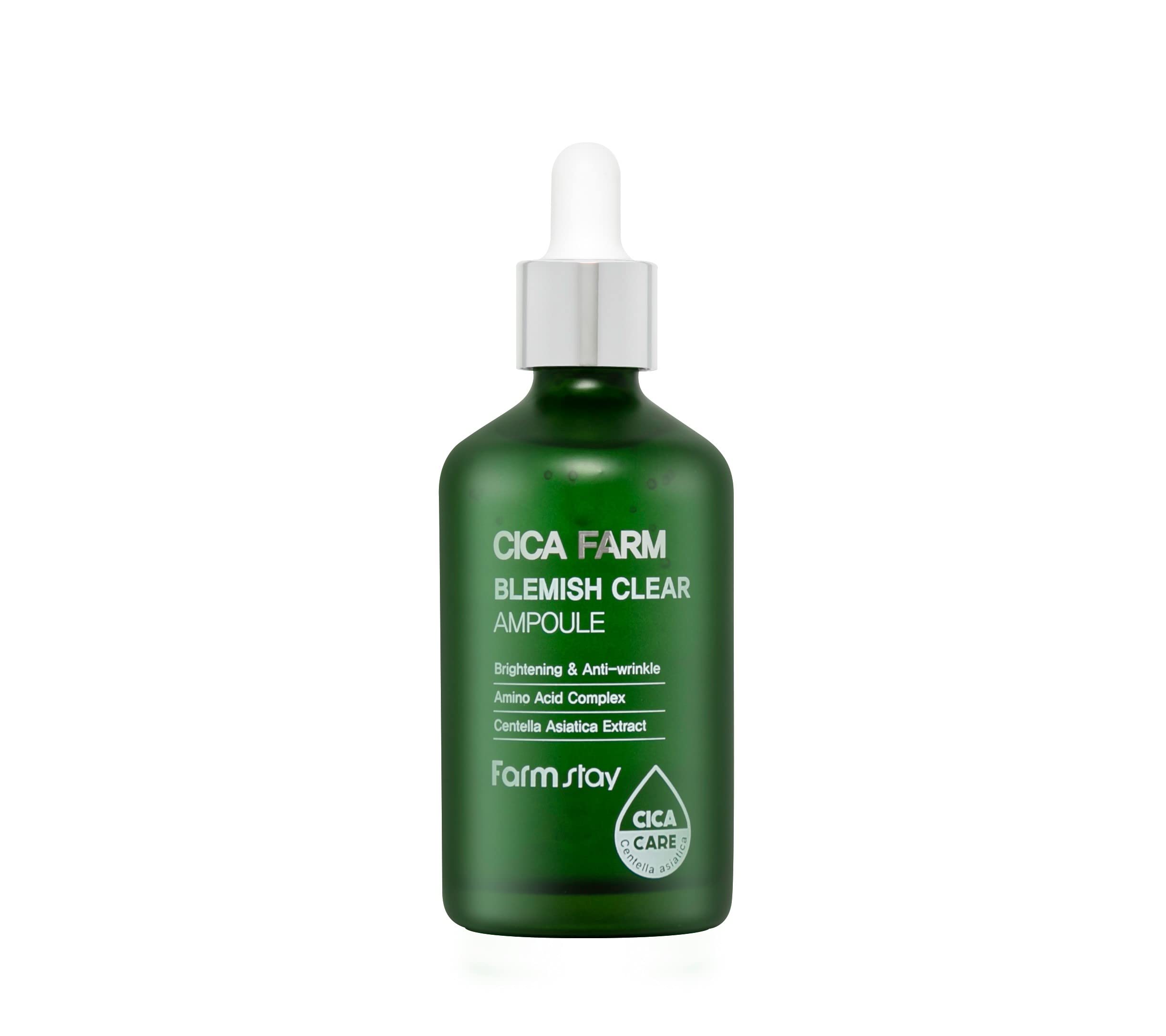 farm stay CICA Blemish Clear Ampoule 3.38 fl.oz / 100 ml | Hydrating, Calming, Soothing Ampoule for Dry Skin