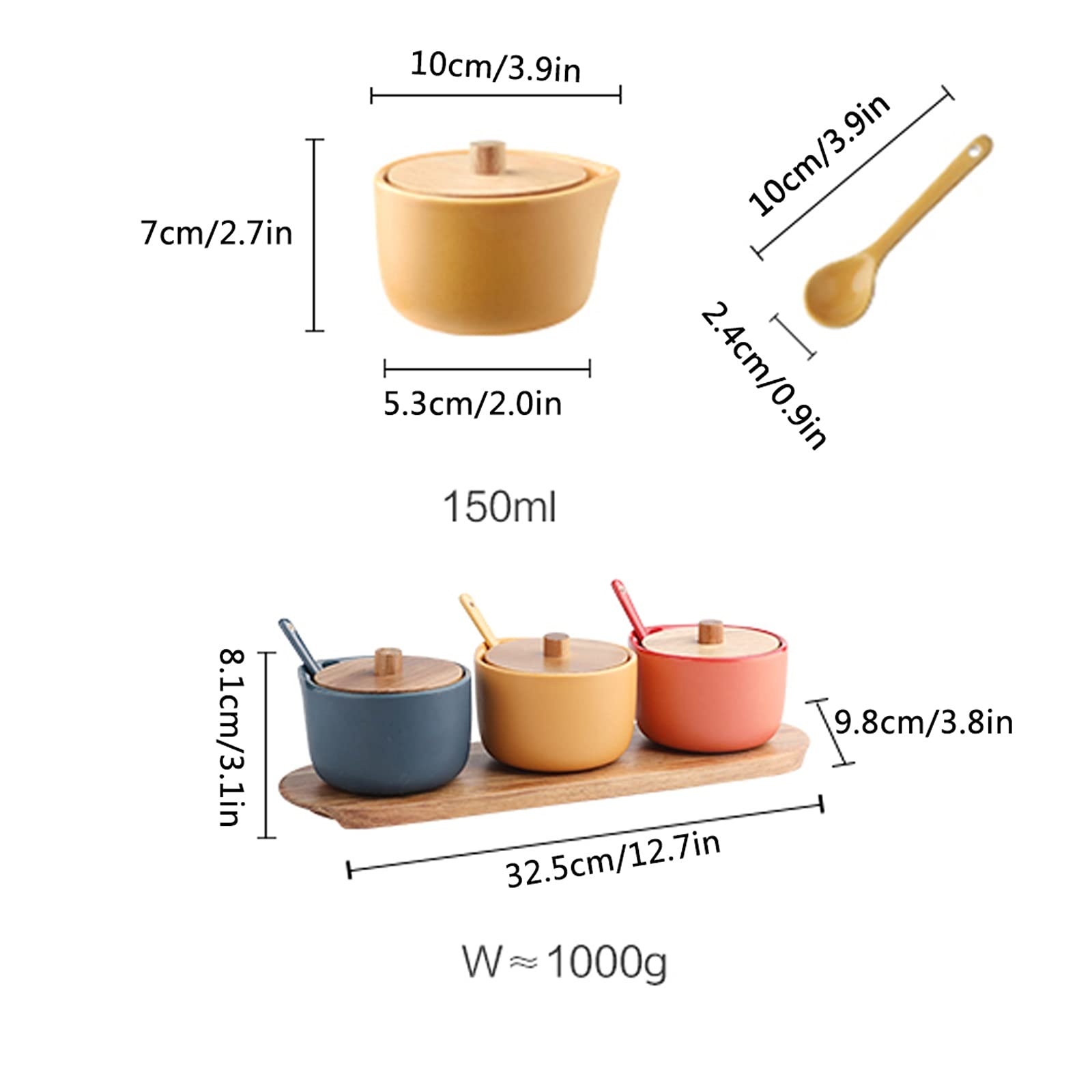 Barattolo per condimenti Barattoli per condimenti Materiale Scatola Cucina Casalinghi Set Combinato Barattolo per condimenti Barattolo per Zucchero e Sale in ce