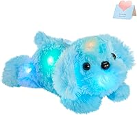 Vista 10 de Perrito de peluche con luz LED para ver por la noche, 20 pulgadas, de WEWILL, Azul
