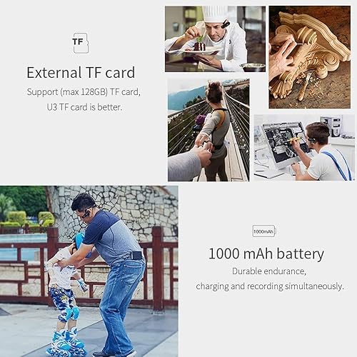 Miniatura 6 de ORDRO Videocámara montada en la cabeza 4K EP6 Cámara de video portátil FHD 1080P 60FPS Vlog grabadora WiFi Hands-Off Webcam (tarjeta de memoria de