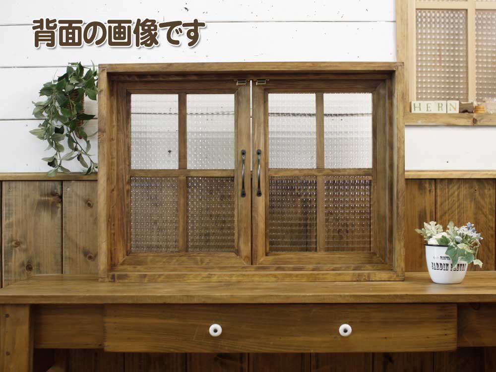 稀少　チェッカーガラス　木製フレームの間仕切り　ヴィンテージ　カフェ風インテリア Amazon.co.jp: カフェ窓 アンティークブラウン 70×12×50cm チェッカー