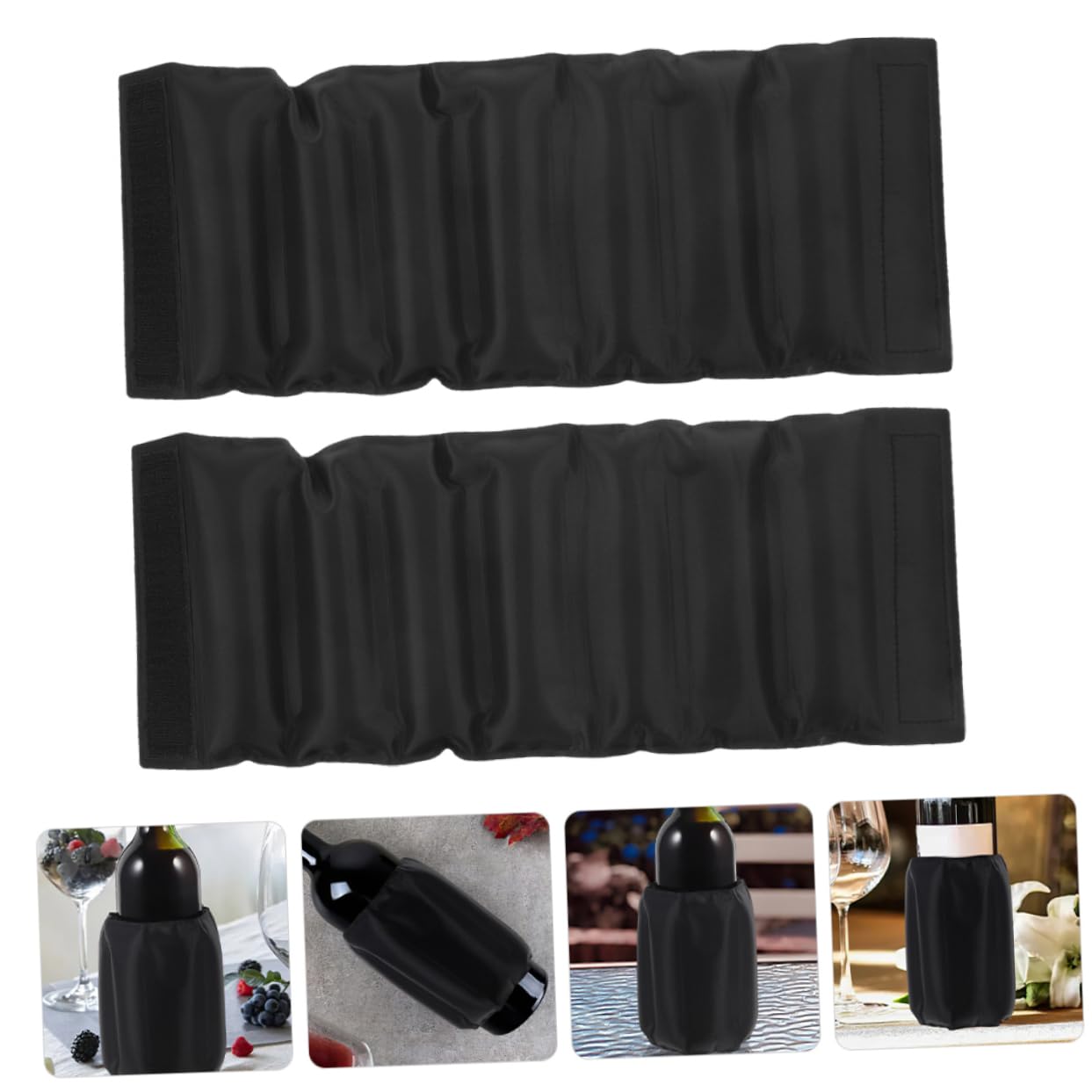 Mikikit 2 pièces Housse de Refroidissement pour Bouteilles de Vin et Gel Isolant Réutilisable Maintien Température Design Élégant et Portable