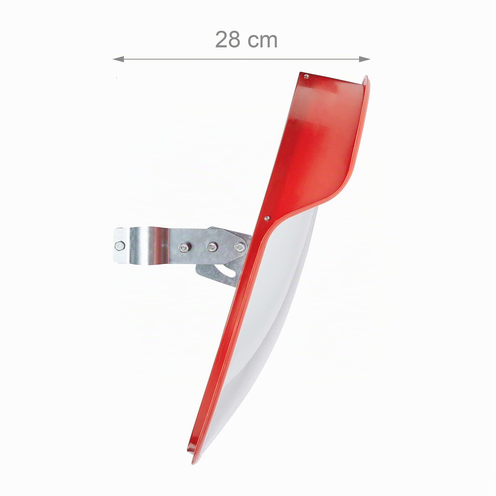 Relaxdays Espejo Convexo, 60cm, Irrompible, Resistente, Interior & Exterior, con Soporte, Seguridad, Rojo