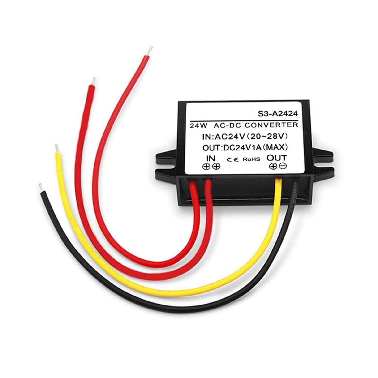 Konwerter regulatora zasilania zaworu elektromagnetycznego AC 24 V na DC 24 V 1 A 2 A 3 A AC na DC 1 szt. (AC24V to DC24V 1A)