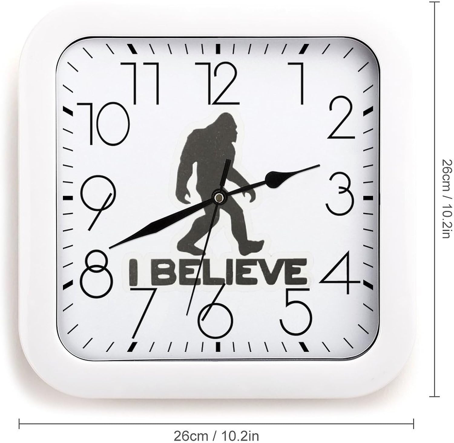 I Believe Bigfoot Square Clock Modern Wall Clock Wall Art for Home Decoration
