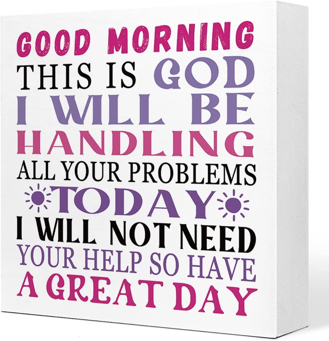 Good Morning This Is God Box Sign 7x7 Inch Inspirational Decor