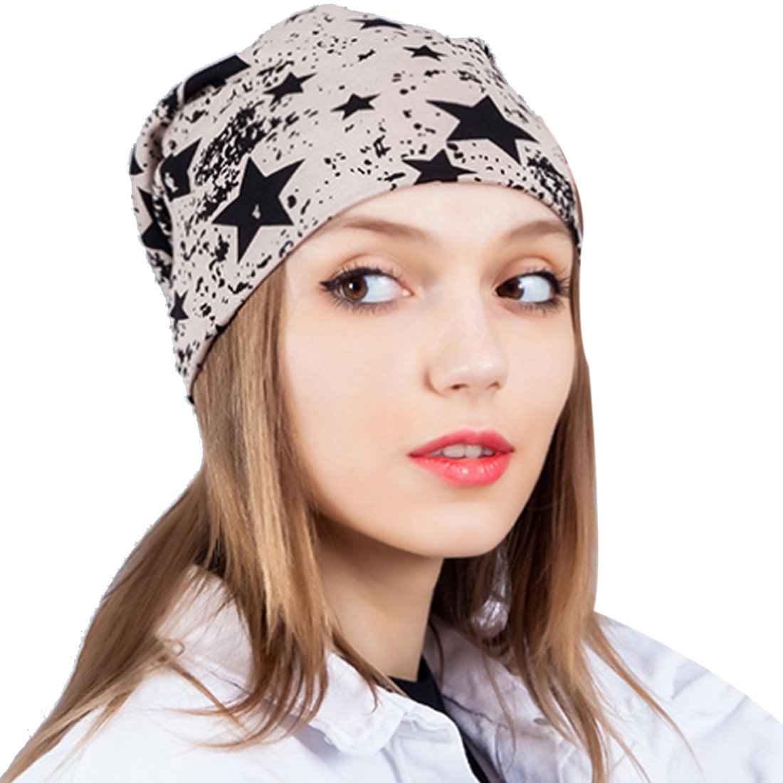 Thenice Women's Winter Cotton Beanie Cap Thin Hip-hop Star Hat