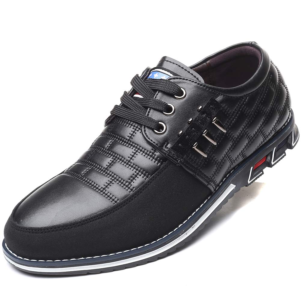 COSIDRAM Mens Casual Shoes Fashion Sneakers Dress Shoes for Men Walking Shoes Business Office Comfort Loafers 10.5 X/Black