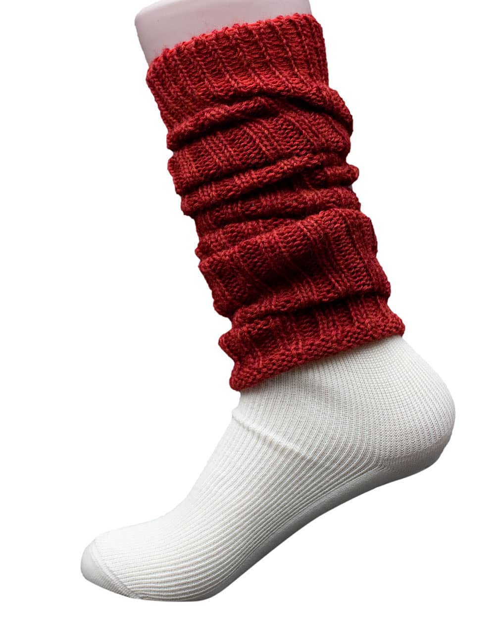 Hirsch Natur Unisex Red Leg Warmers, 100% Wool (Kbt), One Size