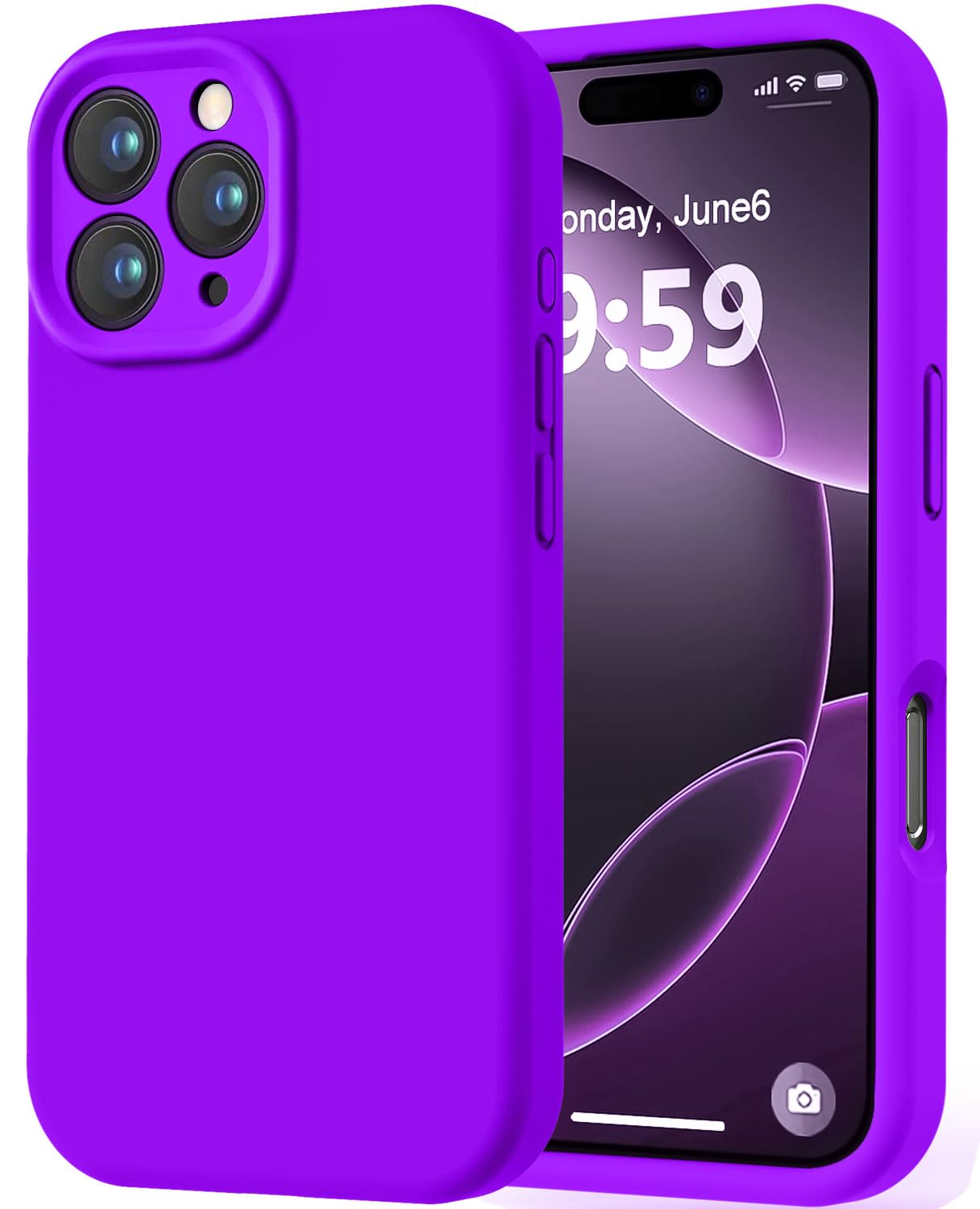 LOVE 3000 Designed for iPhone 16 Pro Case, Premium Silicone with [Soft Anti-Scratch Microfiber Lining] Shockproof Protective Phone Case for Men Women