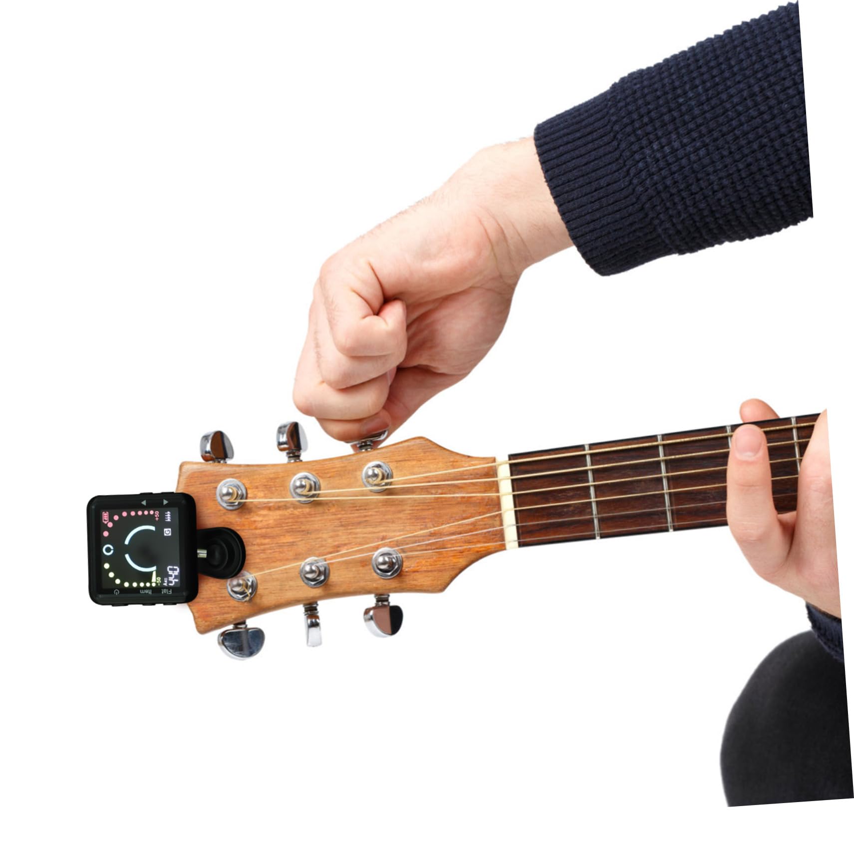 Afinador de Guitarra Recargable Clip, Tecnología Avanzada Negra | Ligero, Sonido Claro y Estable, Carcasa Abs, para Guitarra Clásica, Acústica, Eléctrica y Ukelele