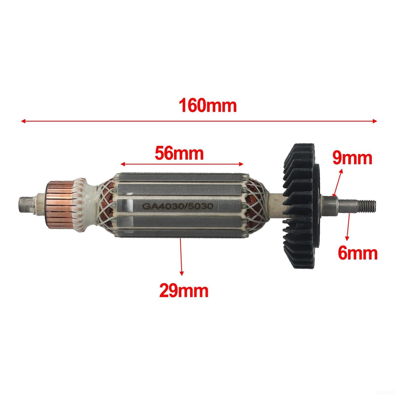 Gruppo rotore di armatura per smerigliatrice angolare, parte di ricambio in metallo compatibile con GA5030, GA4530, GA4030, GA5034, GA4534, GA4031 (110 V)