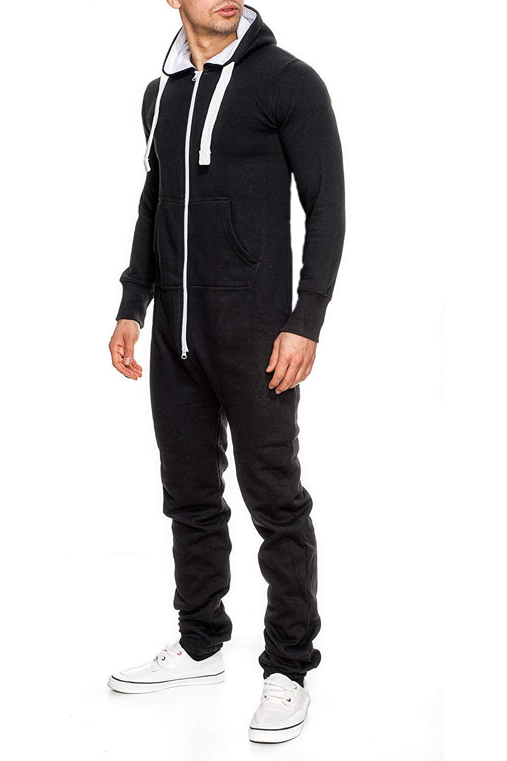 Mono de forro polar para hombre, traje de chándal para hombre, bonito y elegante, con capucha, ropa de dormir