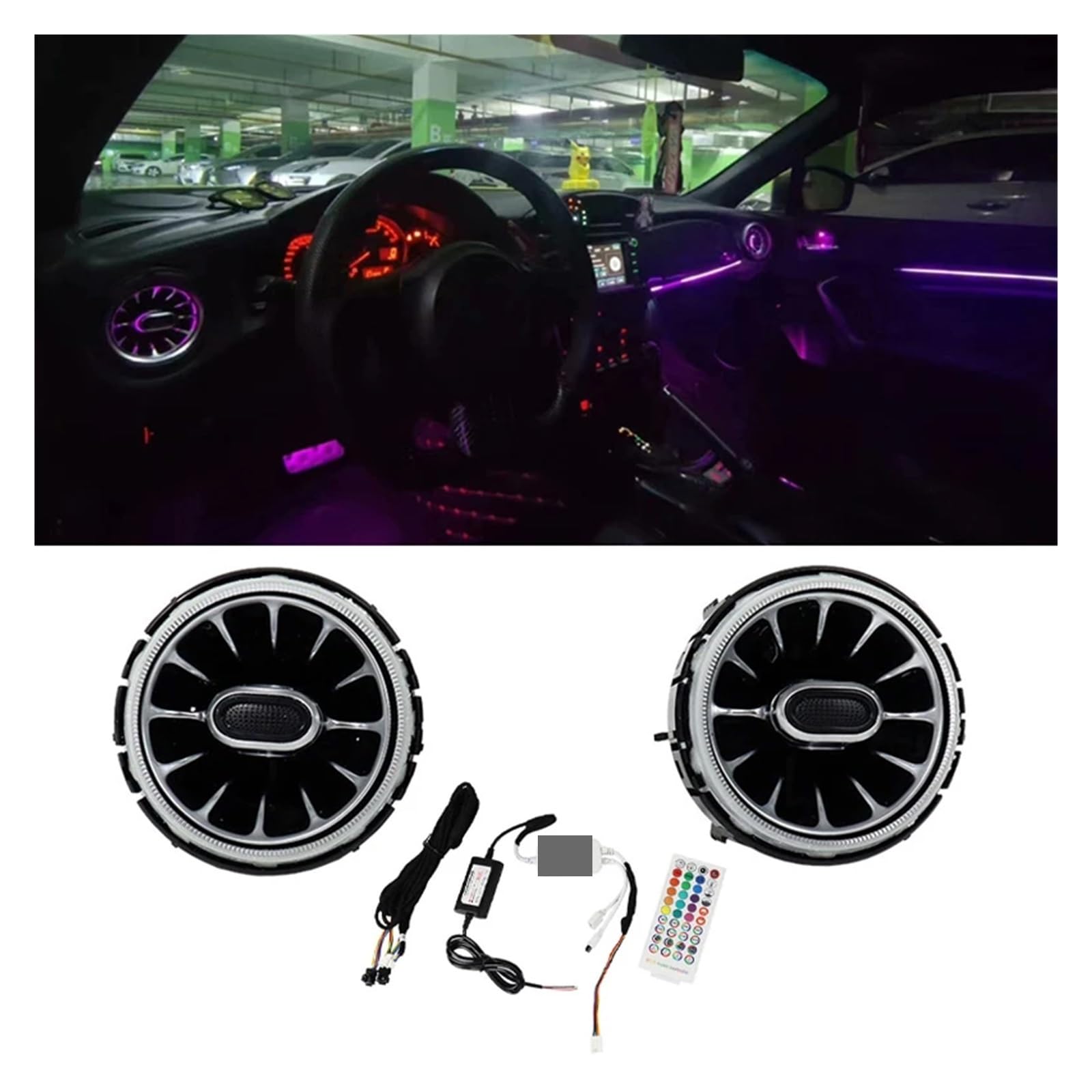Car LED Front Console Air Condition Replace AC Vent Turbo Outlet