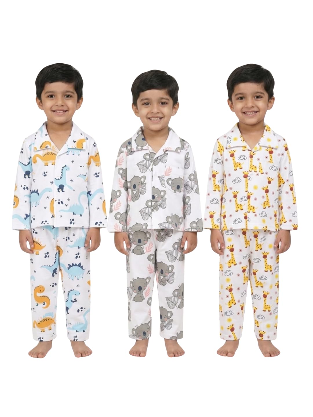 Kids Pajama Set Combo | Cotton | Nightwear | Night Suit | Sleepwear for Baby/Kids | Soft | Comfortable | Cool Print | for Boys and Girls-image-35