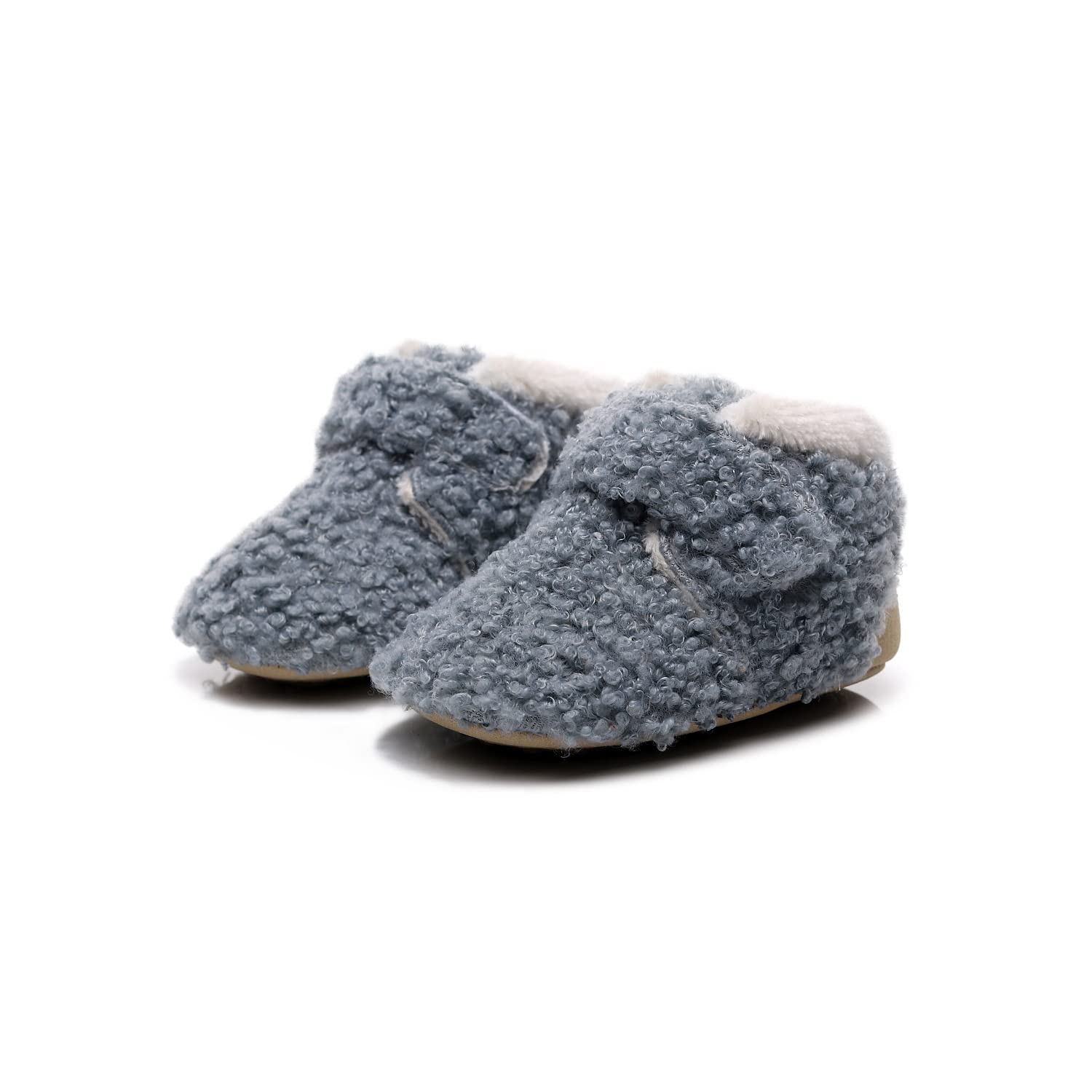 Thread Fairy Co Baby Booties Soft Base baby Shoes/Booties Unisex Soft Sherpa Fleece Infant with strap Blue (6-12 months) (B09QJ2GYL3) Amazon Price History, Amazon Price Tracker