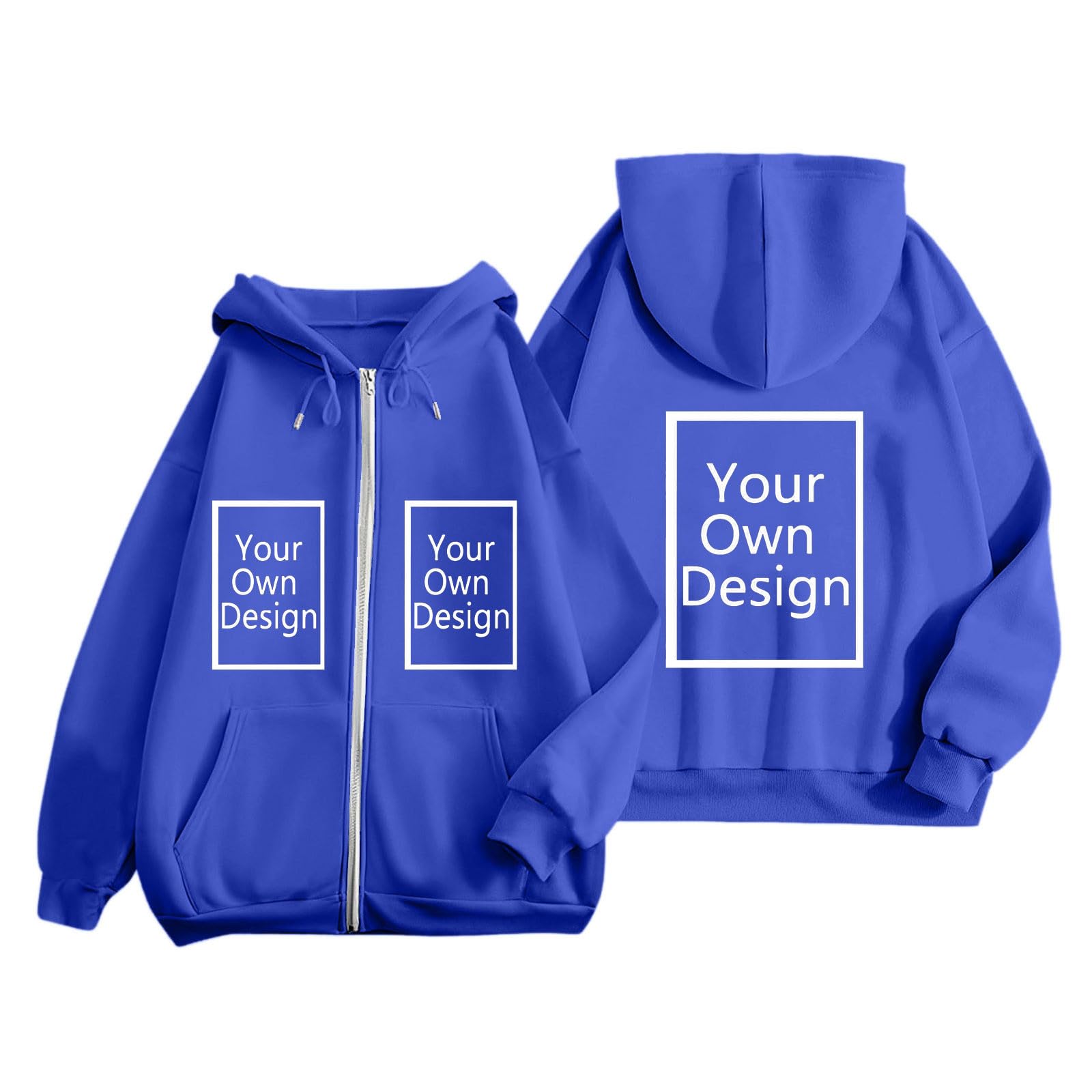 Custom Jackets Design Your Own Full Zipper Hooded Sweatshirt Custom Sweatshirt T Shirts Add Your Own Text or Picture