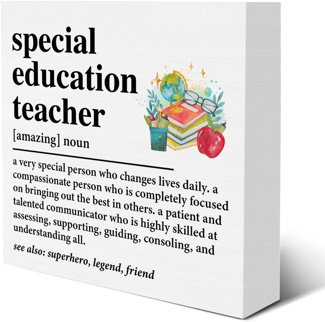Special Education Teacher Box Sign 5x5 Inch Desk Decor