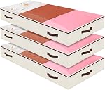 AMJ 2 Conditionner les contenants de stockage sous lit souple avec 4 Poignées & Couvercle transparent pour la recherche facile, Matériel Durable, Pliable, Gris foncé