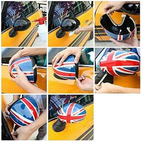 車のドア側 赤色/青色 UK旗のミラーカバー R55 R56 R57 R58 R60 R61用 電動折りたたみミラー向け