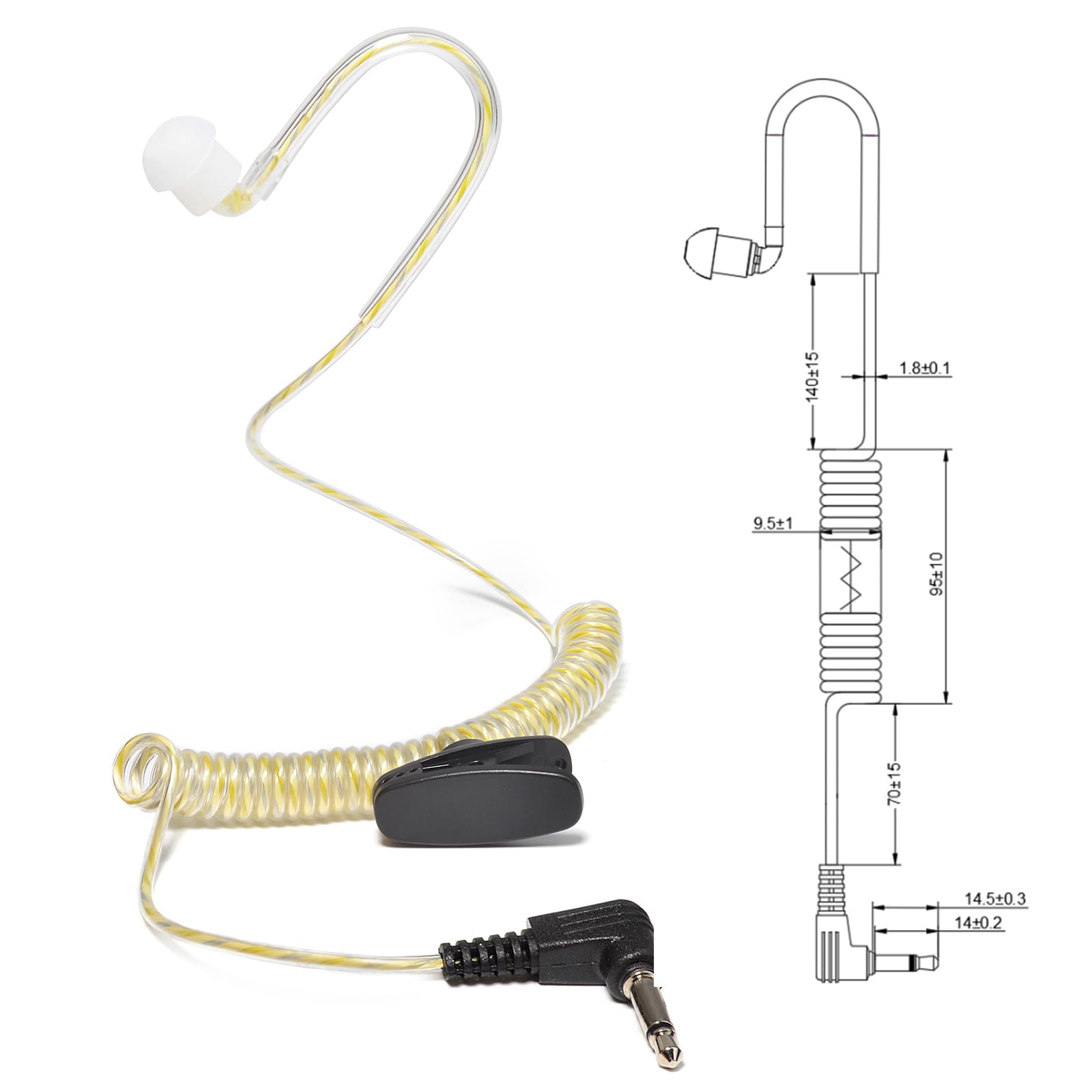UAYESOK 3.5mm Covert Security Radio Earpiece - Image 4