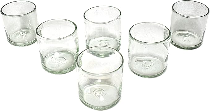 Vasos Soplados a Mano Artesanales de México Juego de 6 Piezas (Natural, 8 Oz) miniatura 4