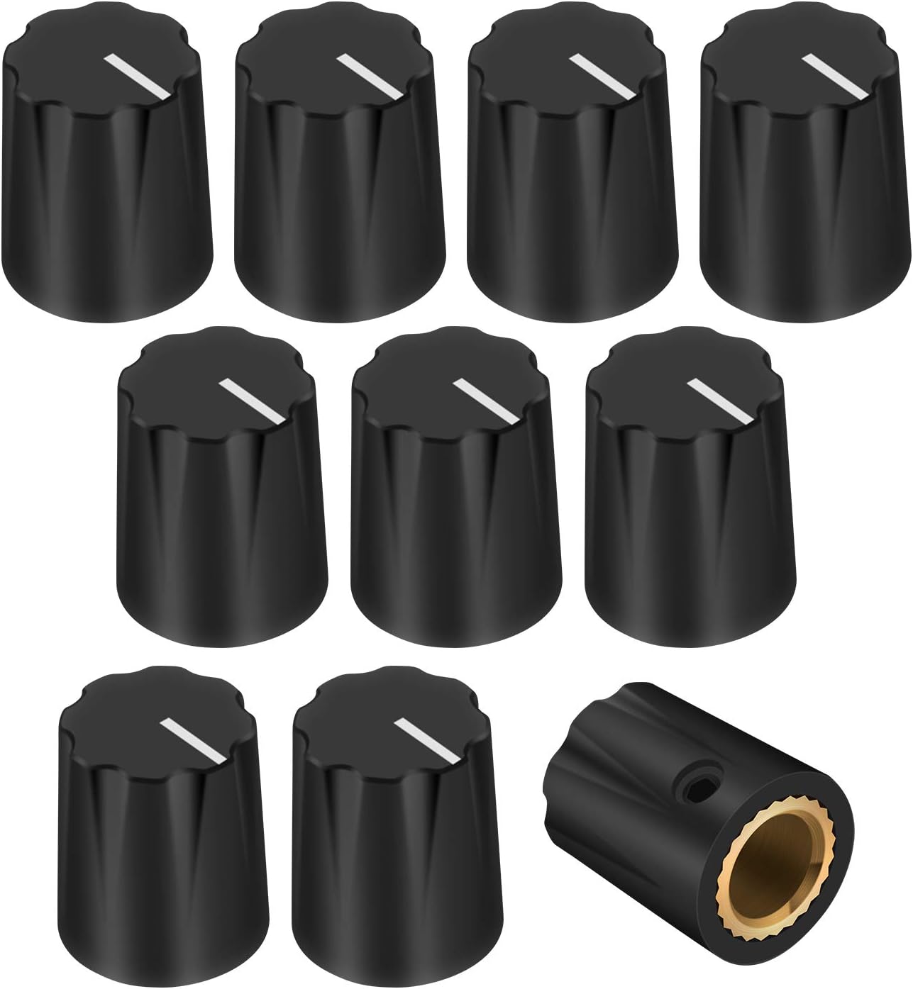 DaierTek 10pcs Black Davies 1900h Clone Guitar Effect Pedal knob 1/4