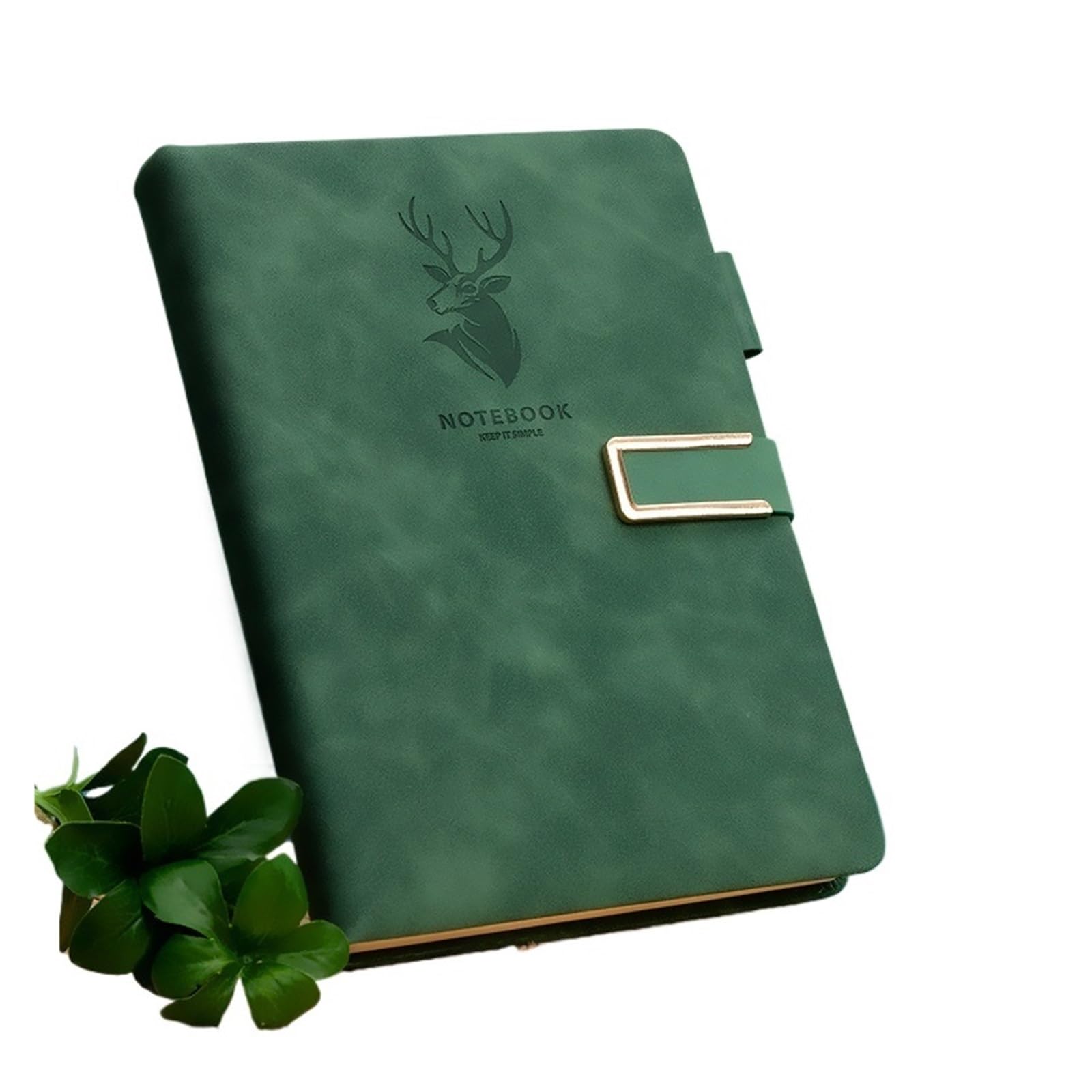 Inspirierendes Notizbuch 2 Stücke 360 ​​Blätter Business Notebook Schnalle Multi Farbe Verdickt A5 Leder Schreibwaren(Green)