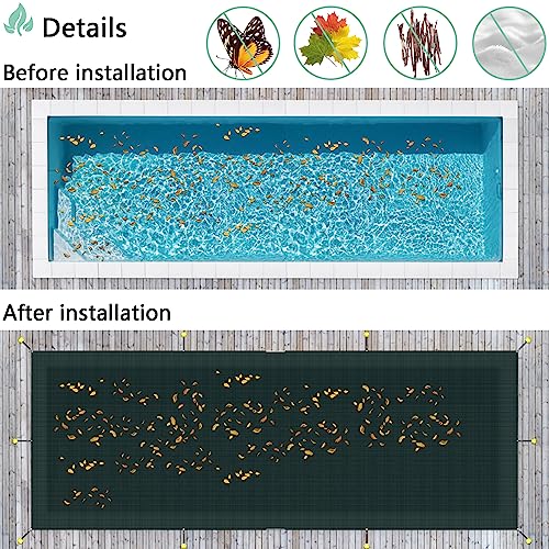 SunnyRoyal Pool Safety Cover for Inground Pools 20' x 40' Rectangle Winter Swimming Pool Replacement Mesh Net Cover (Green) - Image 6