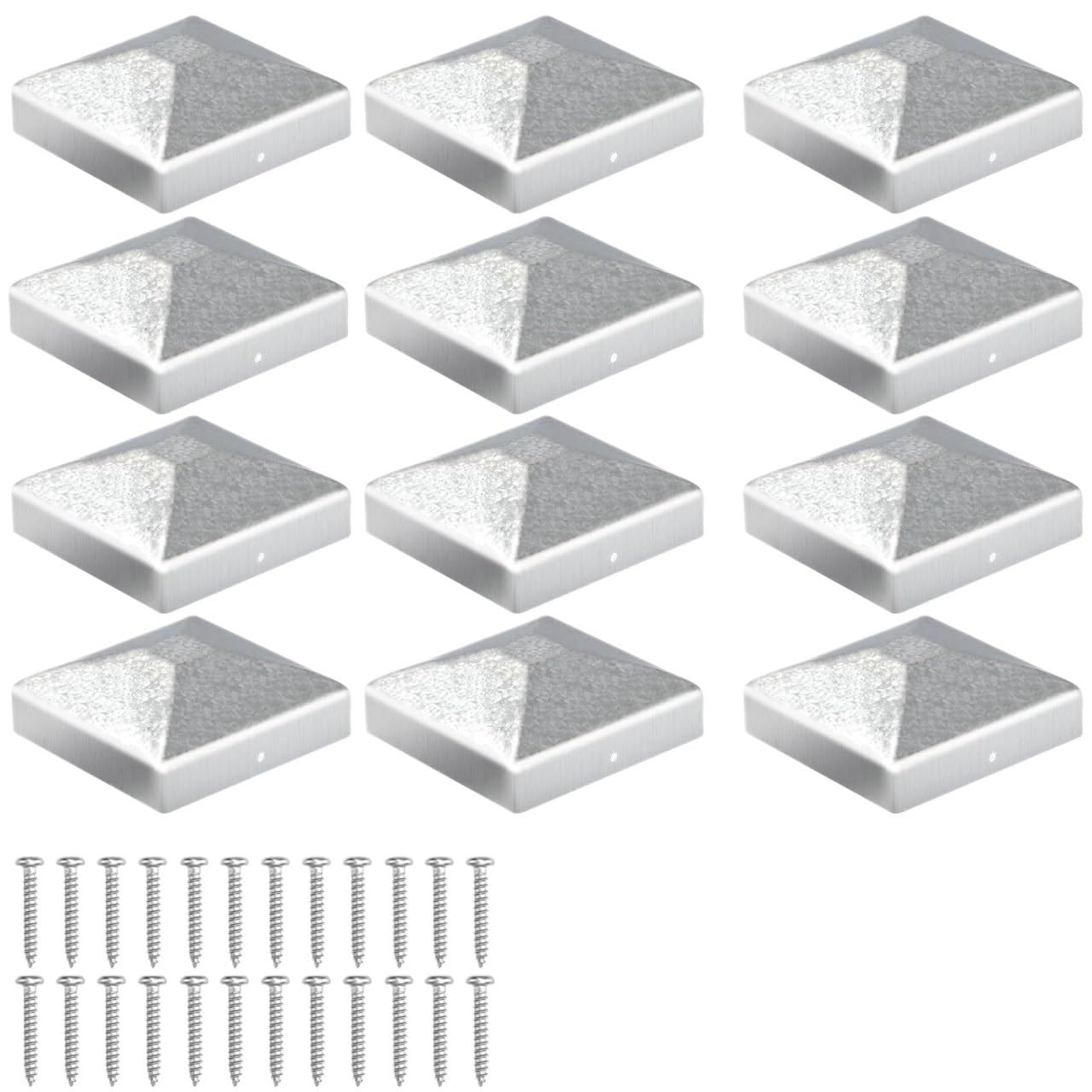 Irgvjifr Color 01 Fence Posat Cap Post Cap Set Zinc Steel Pyramid Fits 7X7cm Wooden Fence Protects Top From Cracking For Courtyard
