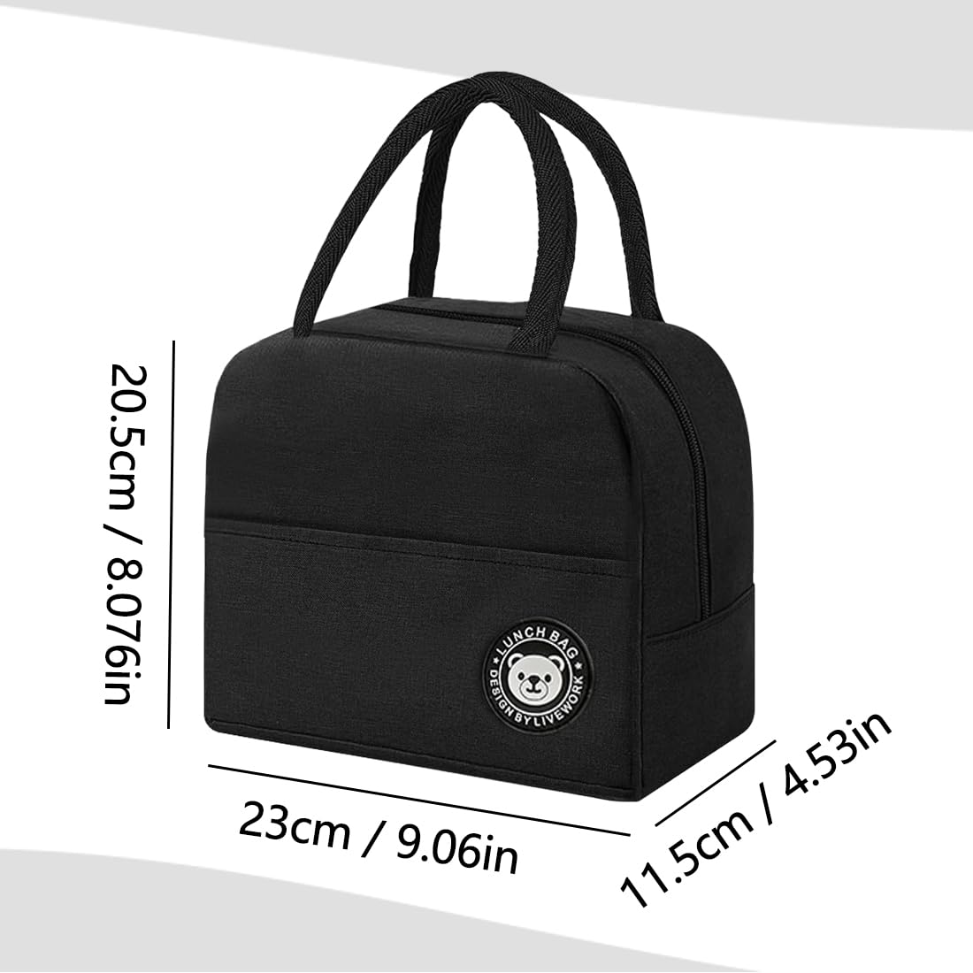SHSMPXOY Lunch Bag,6L Insulated Lunch Bags for Women,Thermal Lunchs Bag for Men Kids Girls Ladies,Lunchs Cool Bag Water-Resistant Thermal Leak-Proof Lunches Organizer for Work,Picnic (Black) - Image 2
