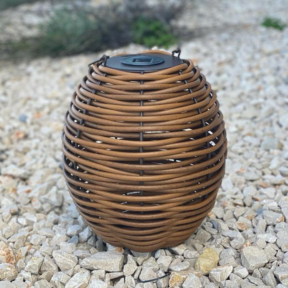 Polirattan solarna uchwyt metalowy LED ciepła biel RAFFY SOLAR H33cm
