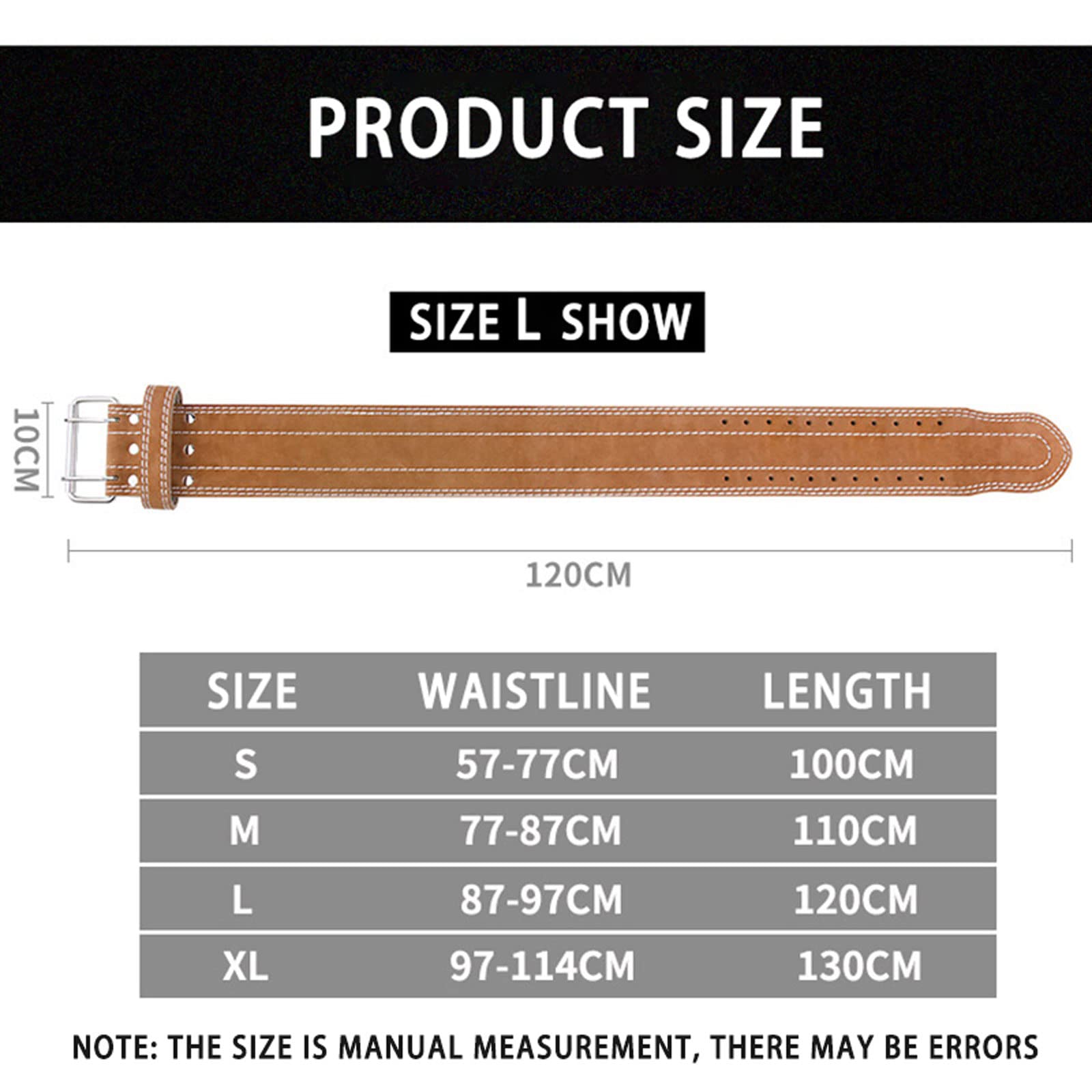 Ceinture D'haltérophilie en Cuir Confortable Et Durable - Excellent Soutien Lombaire Et du Bas du Dos pour Les Squats Et Les Entraînements De Gymnastique - pour Hommes Et Femmes