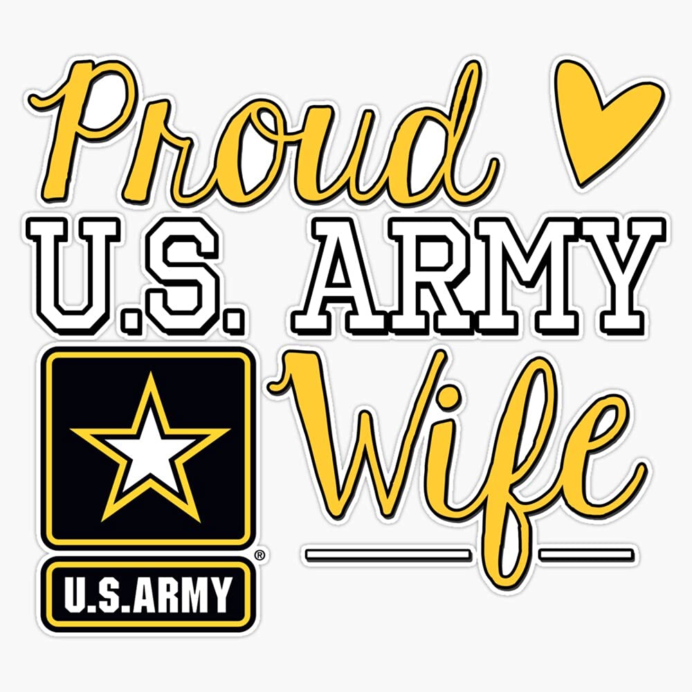 Proud U.S. Army Wife Window Bumper Sticker Decal 5"