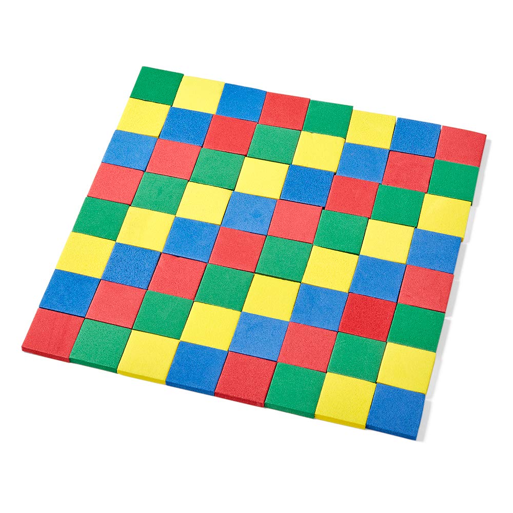 hand2mind Foam Square Color Tiles, Color Sorting, Math Counters for