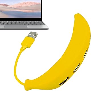 Expander Hub Type C Adapter, Efficient USB Extender Hub, USB 2.0 Multiport Adapter Hub, Splitter 4-Port, Banana Shape USB Splitter, Faster Data Transfer for PC, Laptop, Flash Drive, Camera