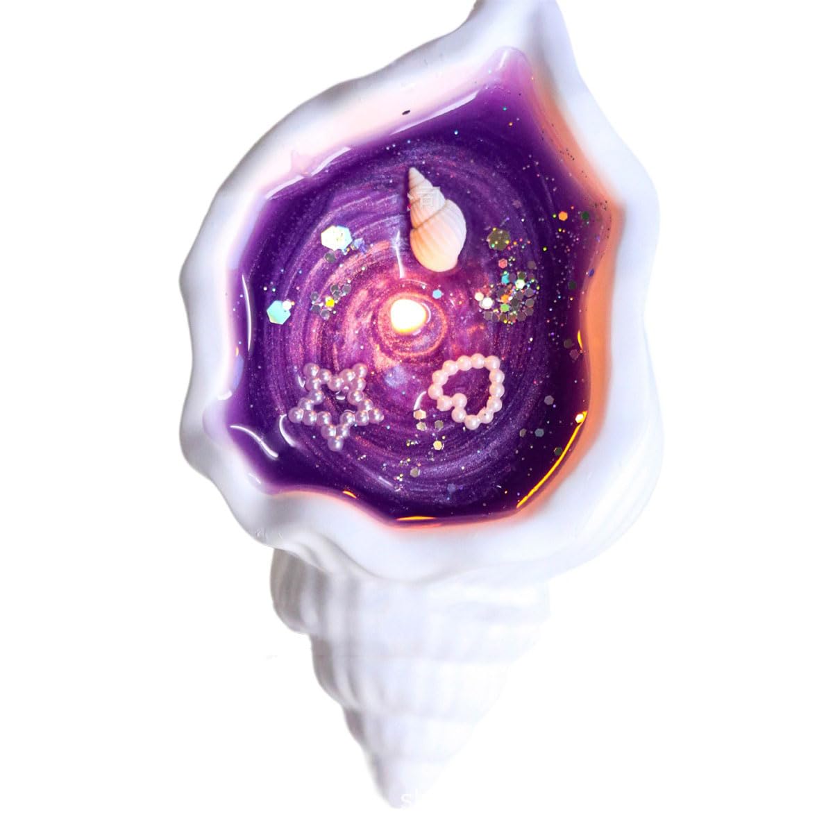 I Accidentally Burned The Ocean - Ocean Shell Scented Candle, Conch Handmade Creative Aromatherapy Candle, for Meditation Stress Relief Mood, Beachy Room Decor Aesthetic (Purple)