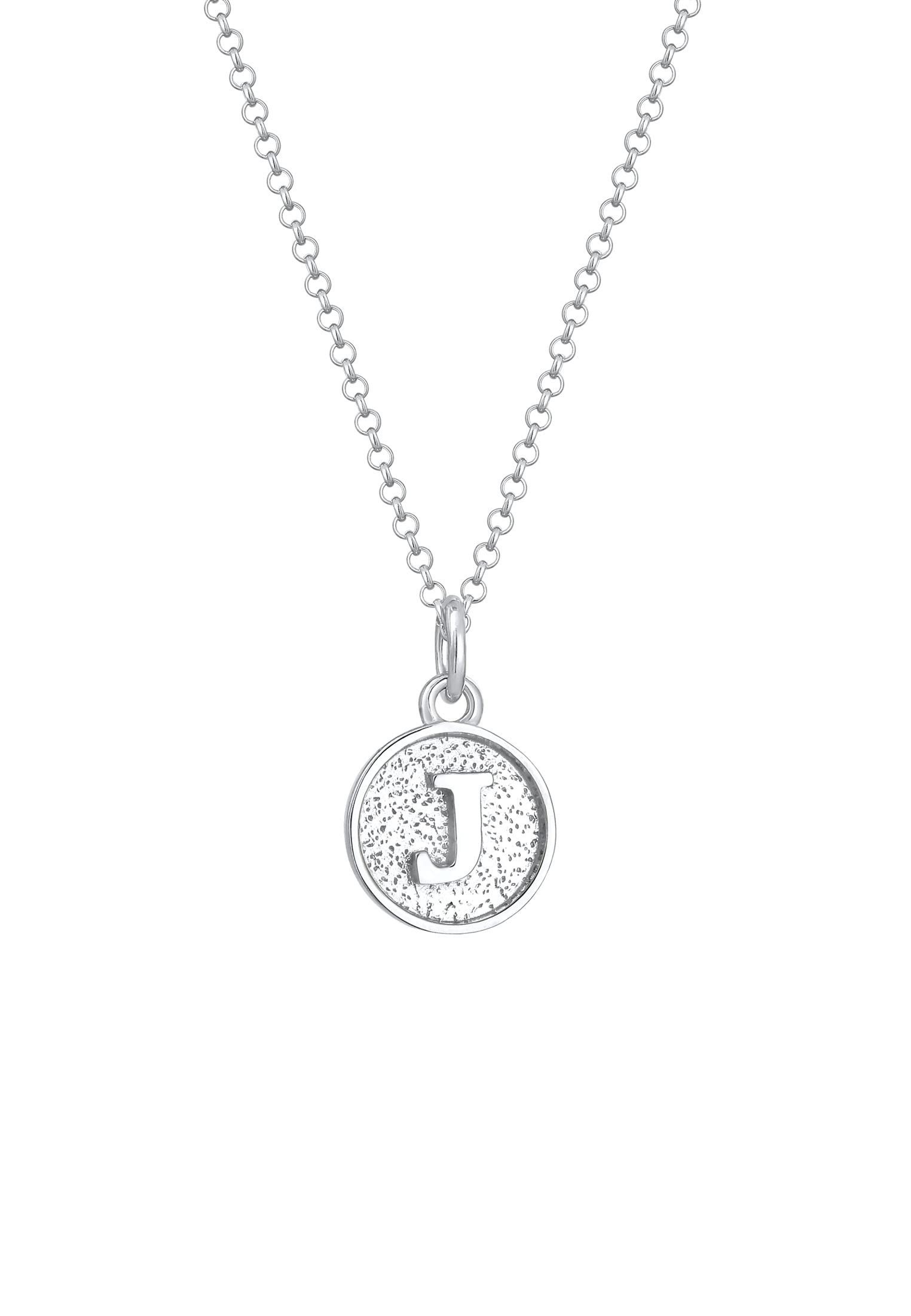 Elli Necklace Platelet Initials Letter J Minimal In 925 Sterling Silver