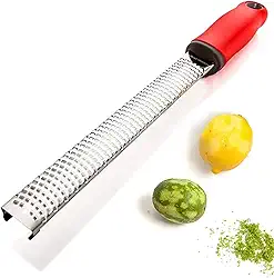 Ralador Zester de Aço Inox - Raspas Casca Limão - Raspador Casca Laranja Ralador Queijo - ALVATEC®