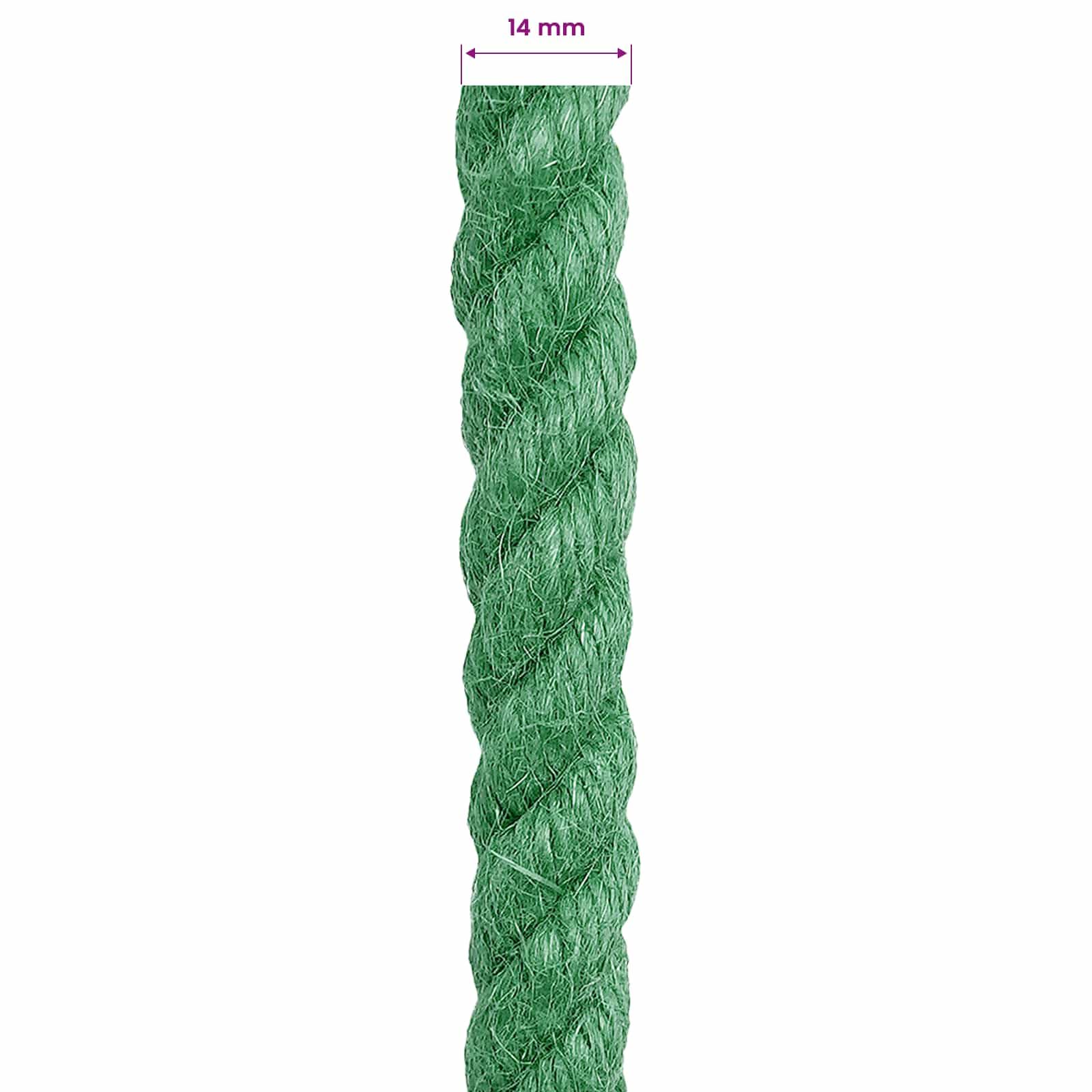 Corde en jute verte 100 % Tossa 3 plis avec bonne protection contre les nœuds pour le jardin, le bricolage, la fixation et le transport à l'intérieur et à l'extérieur