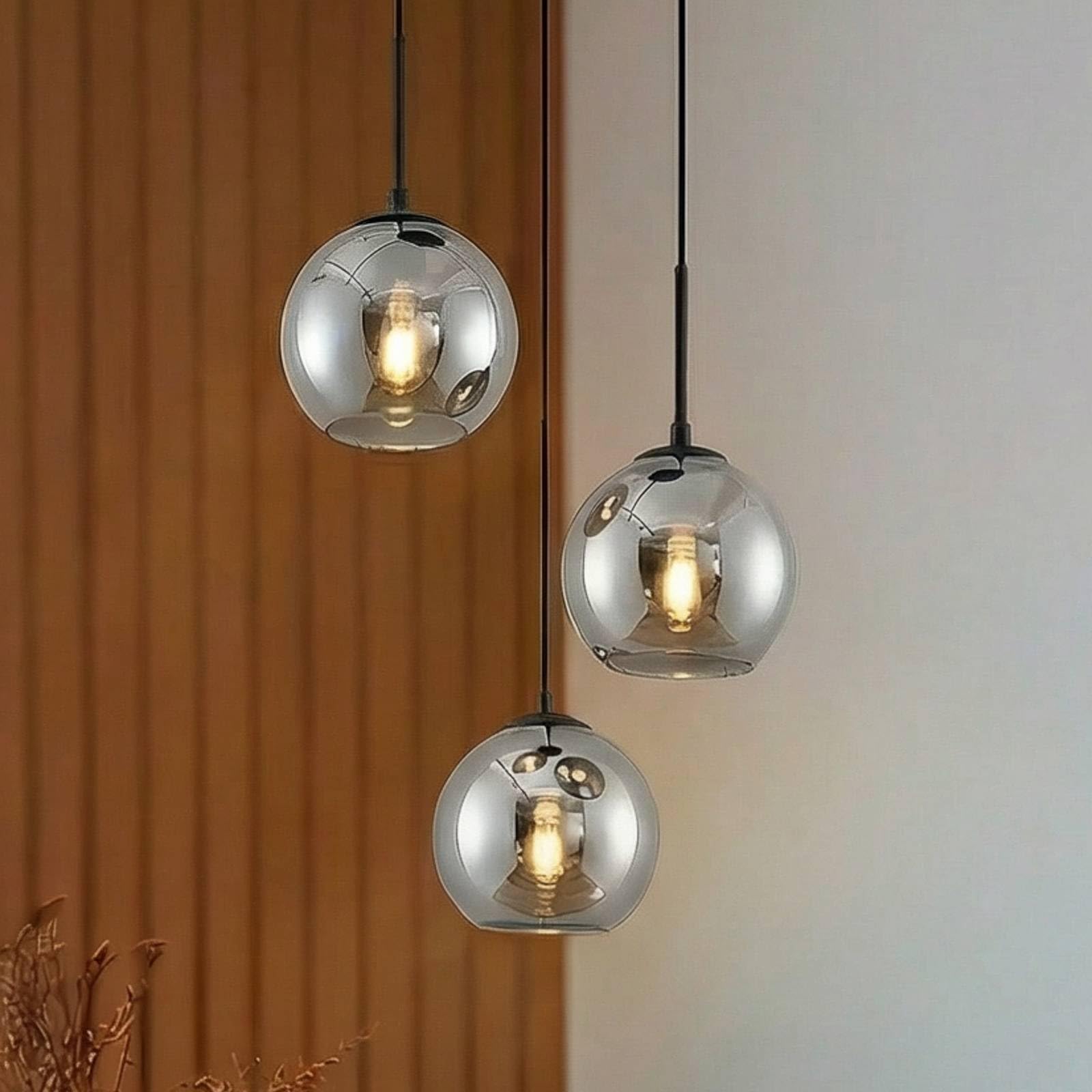 Lindby Lampada a sospensione dimmerabile (Moderno) colore Grigio, in Vetro ad es. Soggiorno & Sala da pranzo lampada soffitto plafoniera illuminazione